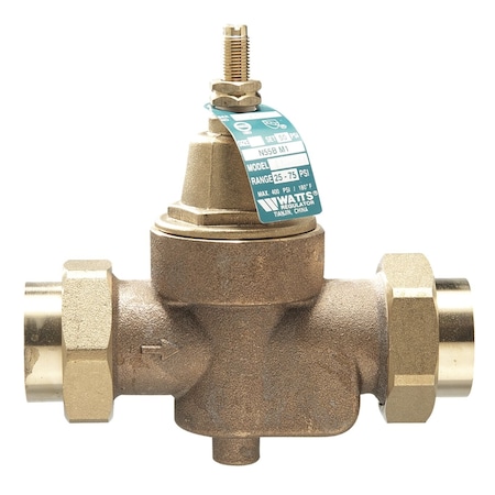 Watts 1 In Lead-Free Brass Water Pressure Reducing Valve, Double Union Fpt 0009635